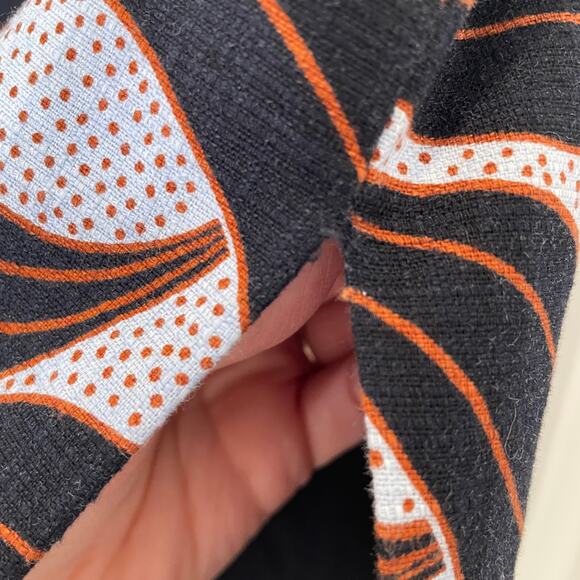 Ann Taylor Leaf Swirl Print Pencil Skirt Navy Blue Brown Cotton Dotty 14 - Picture 5 of 7